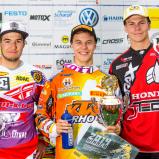 ADAC MX Masters, Aichwald, Siegerehrung v.l.n.r.: Vaclav Kovar ( KTM / Tschechien ), Henry Jacobi ( KTM / Deutschland ) und Thomas Kjer Olsen ( Honda / DŠnemark )